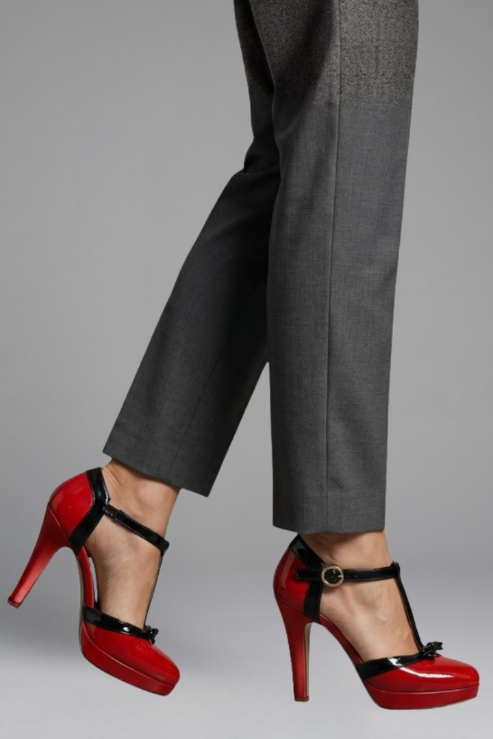 Women's Orthopaedic Heels with T Strap Design for Formal Occasions