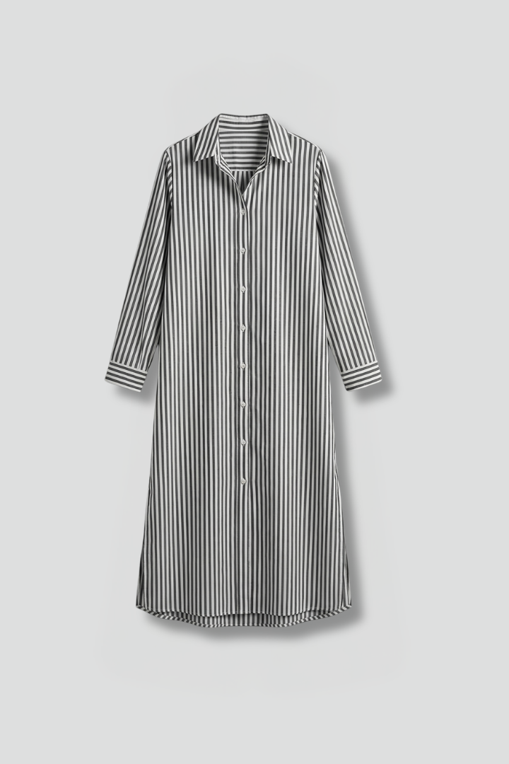 Women’s Shirt Dress with Button Fastening and Long Sleeves