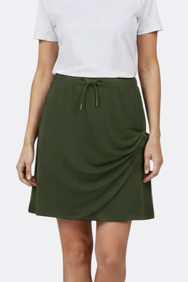Women’s Skirt with Drawstring Waist and Built-In Shorts
