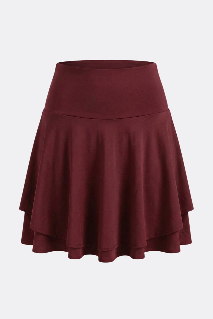 Women’s Skirt with High Waist and Built-In Shorts