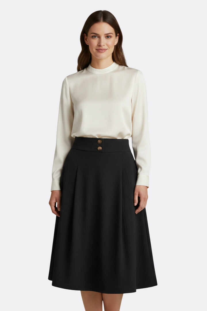 Women’s Skirt with High Waist and Flared Hem