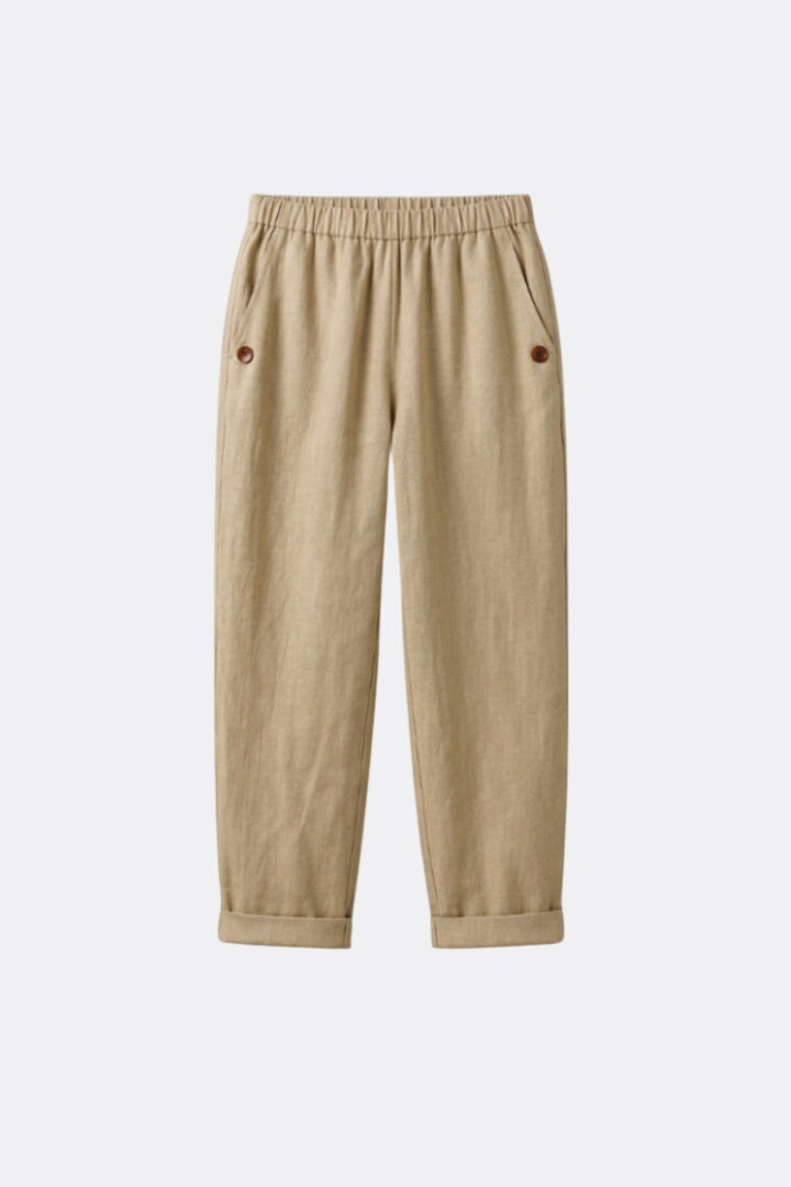 Women’s Trousers with Elastic Waistband and Side Pockets