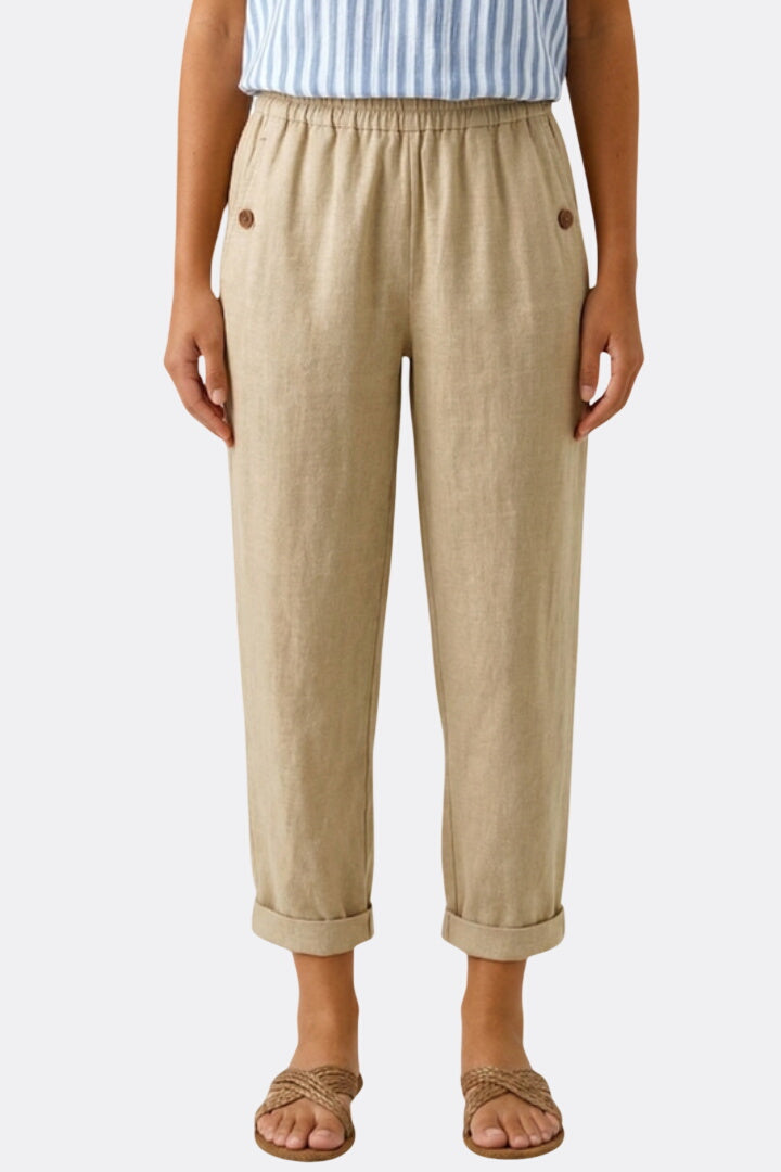 Women’s Trousers with Elastic Waistband and Side Pockets