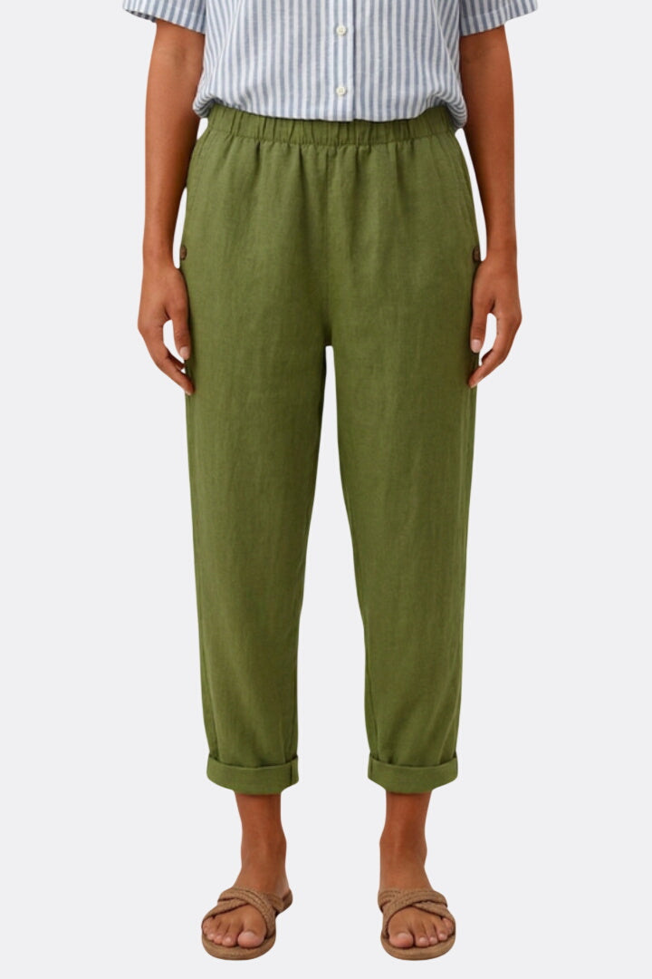 Women’s Trousers with Elastic Waistband and Side Pockets