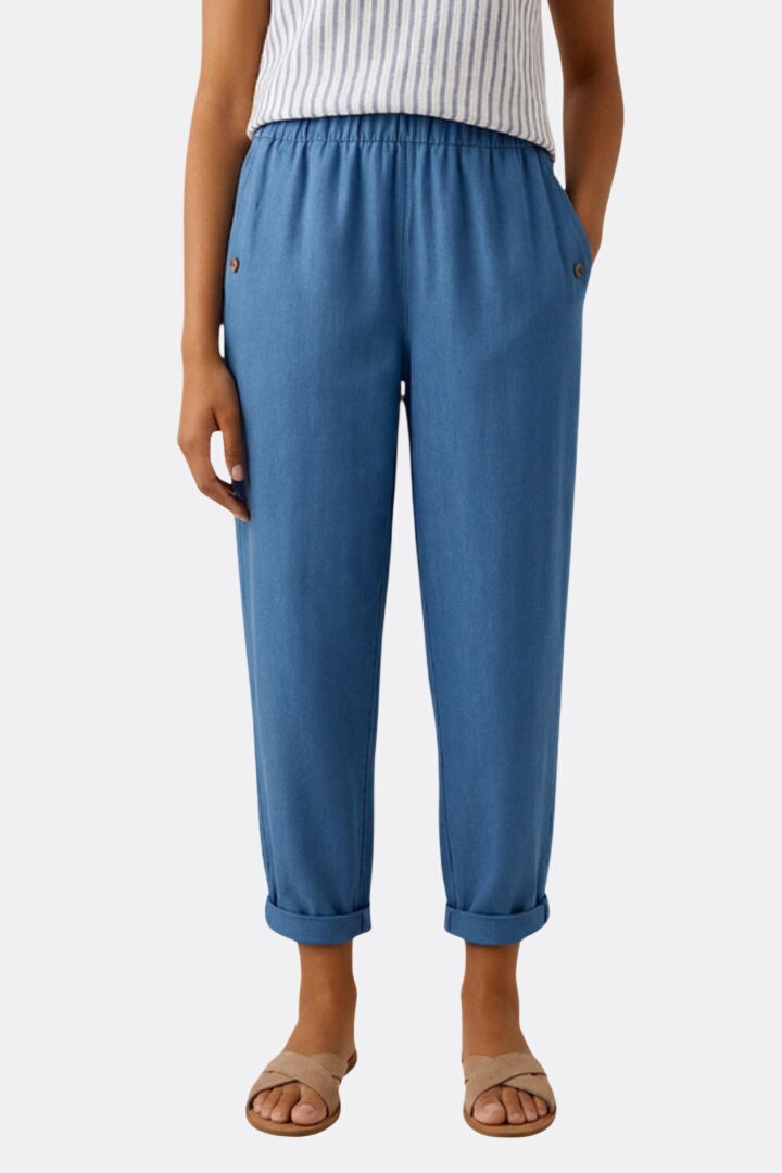 Women’s Trousers with Elastic Waistband and Side Pockets