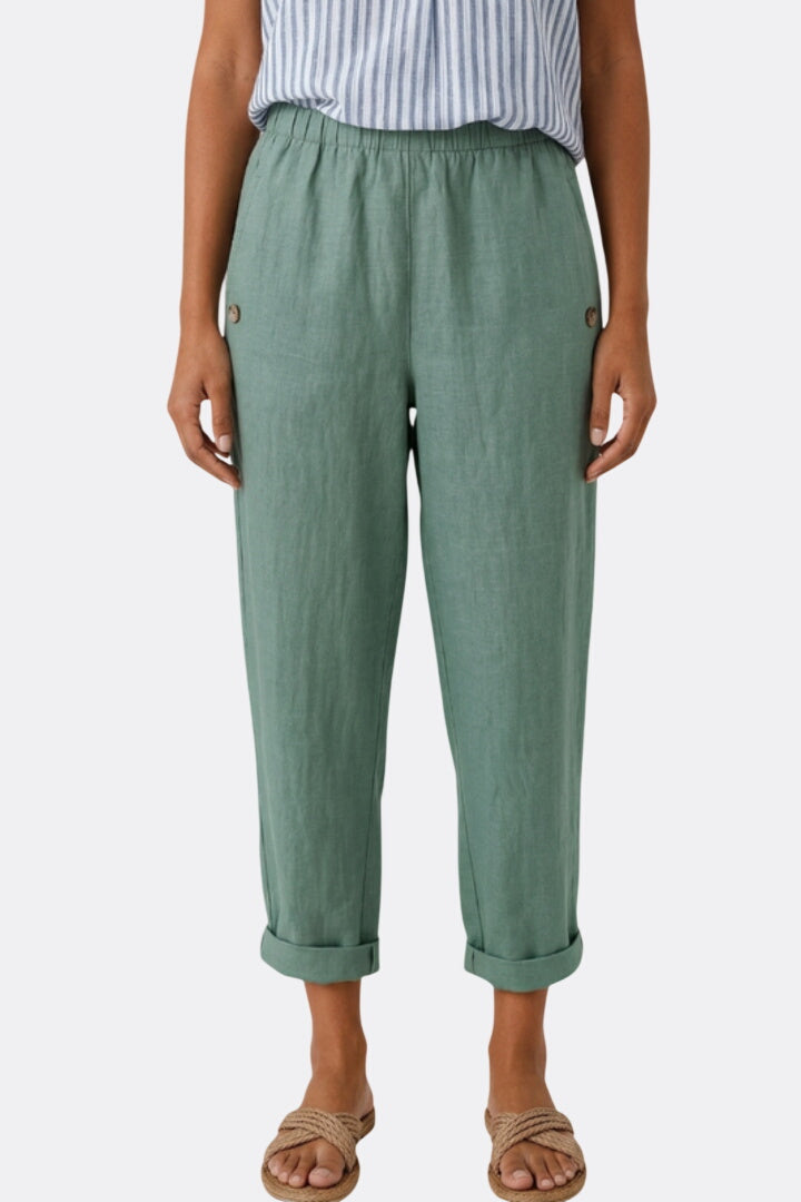 Women’s Trousers with Elastic Waistband and Side Pockets