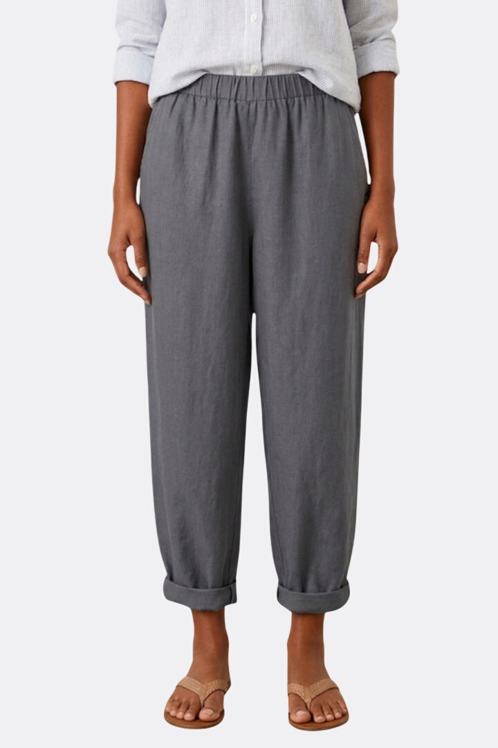 Women’s Trousers with Elastic Waistband and Side Pockets
