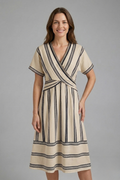 Women’s Wrap Dress with V-Neck and Short Sleeves