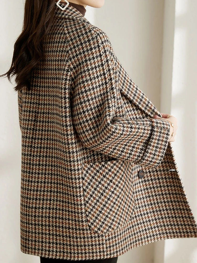 Harriet | Oversized Houndstooth Longline Blazer