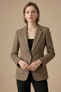 Eleanor | Single-Button Wool Blend Blazer with Notch Lapels