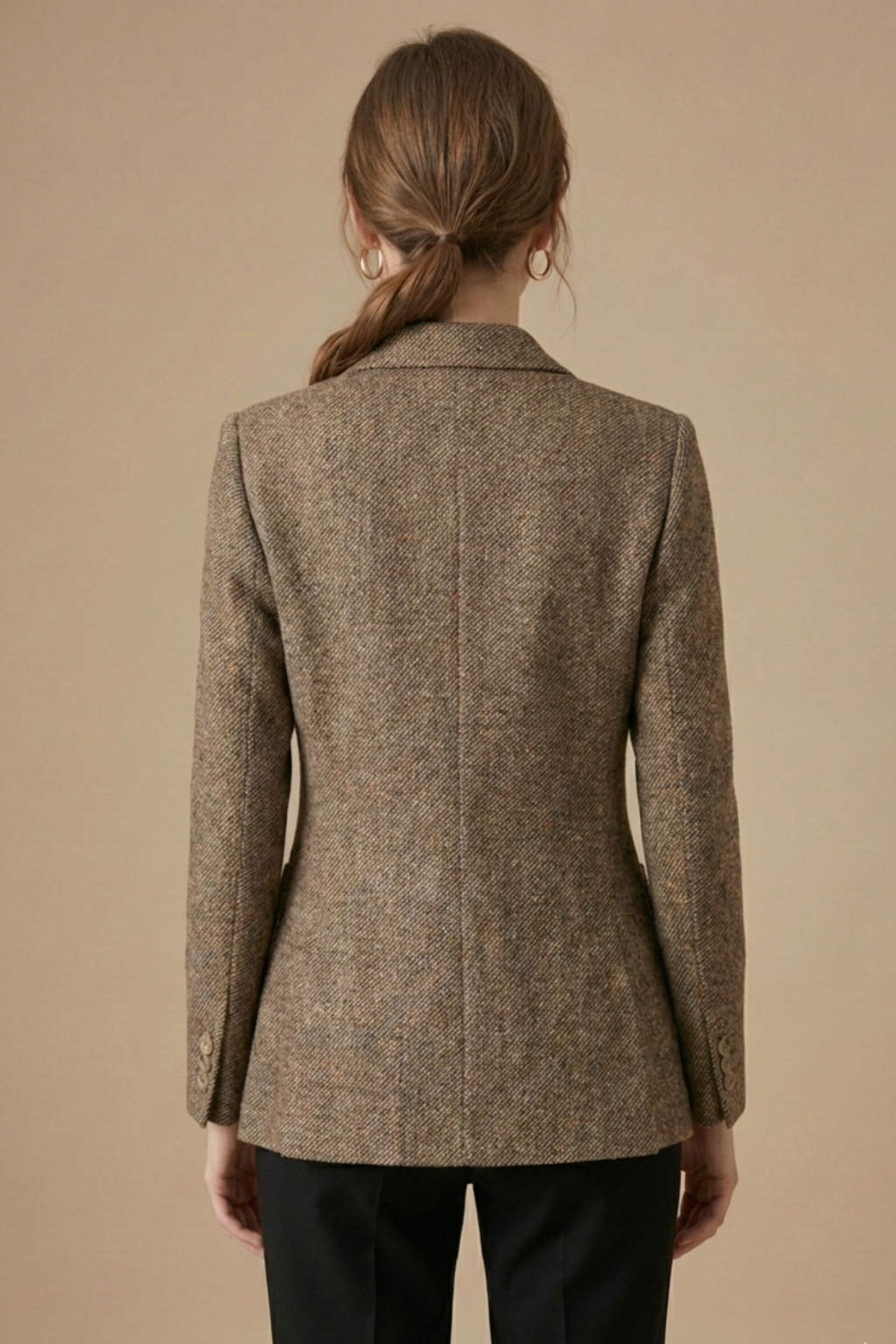 Eleanor | Single-Button Wool Blend Blazer with Notch Lapels