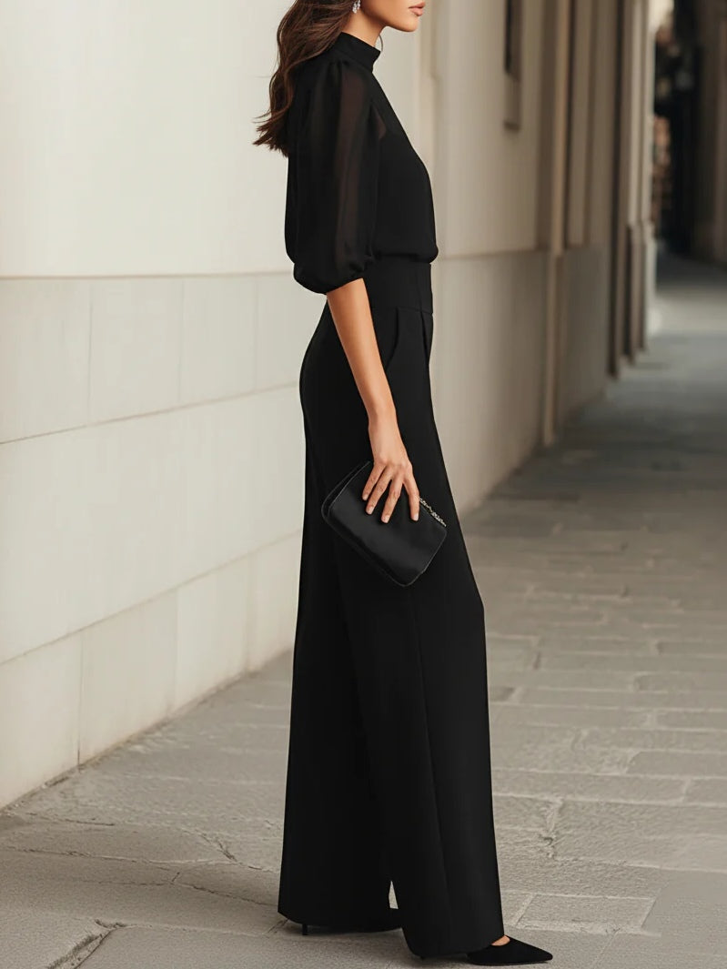 Pilar | Conjunto negro fluido de tres piezas