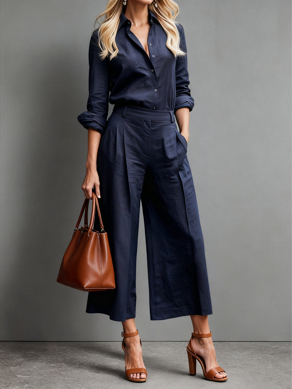 Eva | Conjunto Capri de Lino Rosa Empolvado