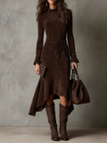 Isla | Suede Drawstring Maxi Dress
