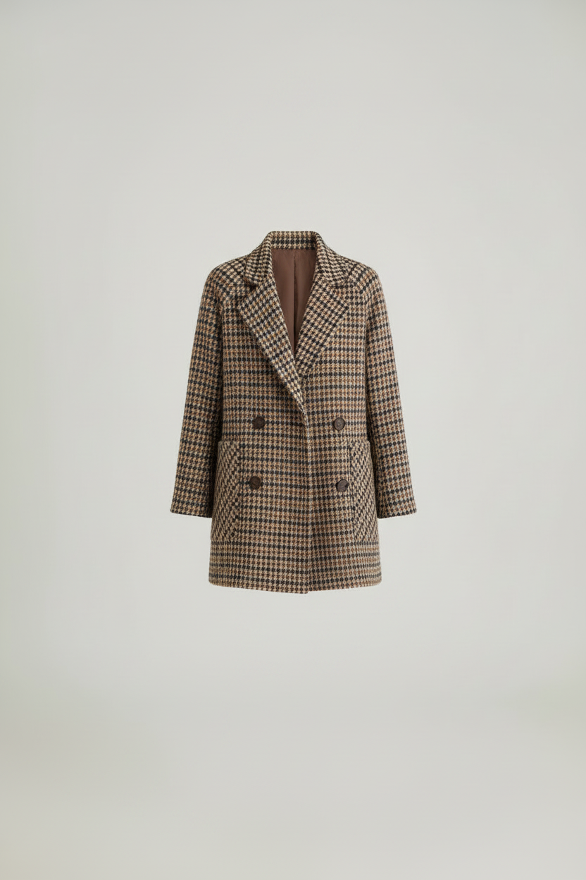 Harriet | Oversized Houndstooth Longline Blazer
