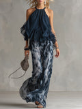 Élise | Conjunto elegante y ligero con top fluido y pantalón de pierna ancha.