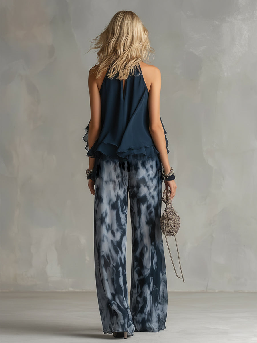 Élise | Conjunto elegante y ligero con top fluido y pantalón de pierna ancha.