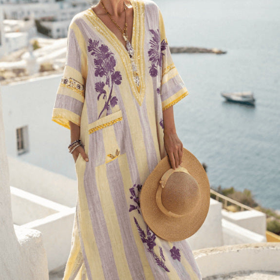 Caftan Dress "Mireille" – Bouquet of Provence