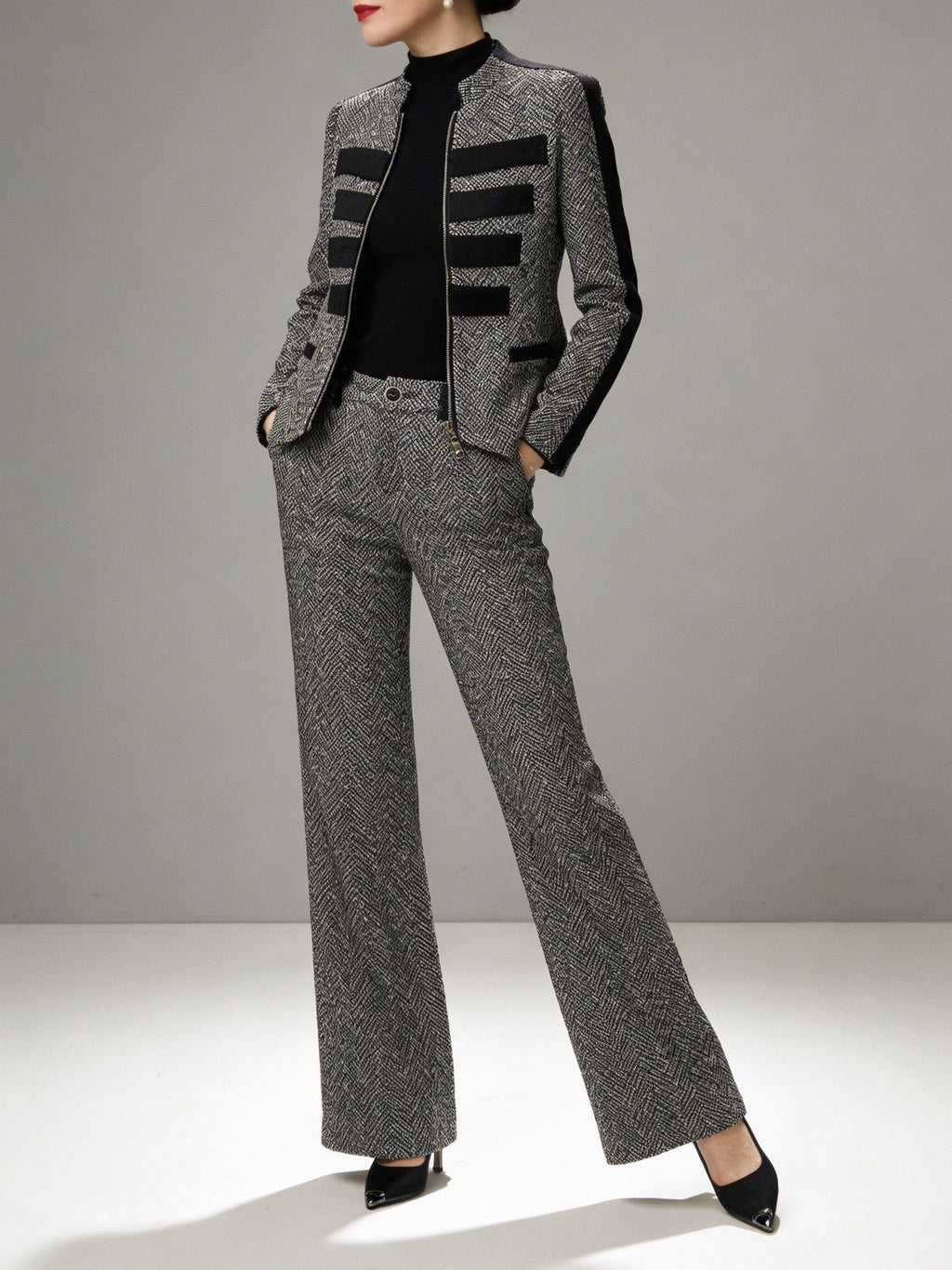 Adriana | Conjunto Tweed Elegante de Chaqueta y Pantalón