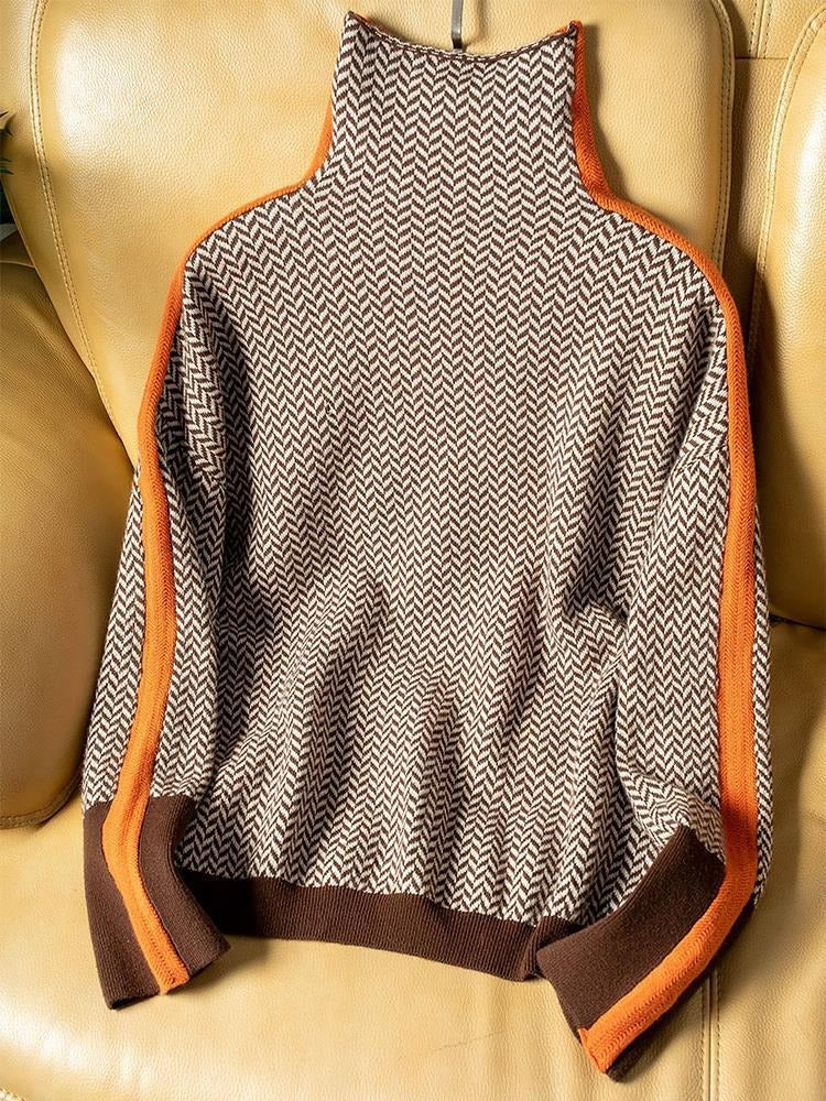 LUISA - Jersey de cuello alto con rayas