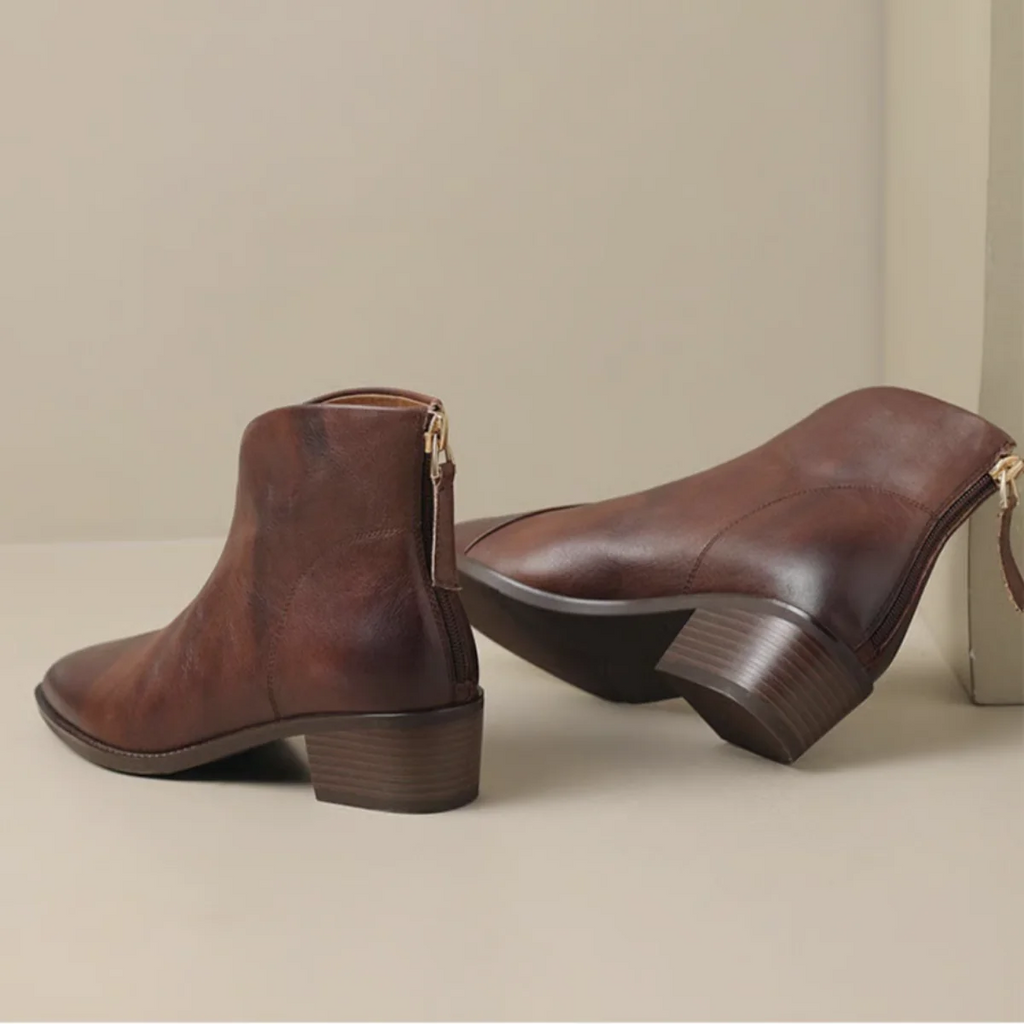ADELA - Luxury Low Heel Ankle Boots