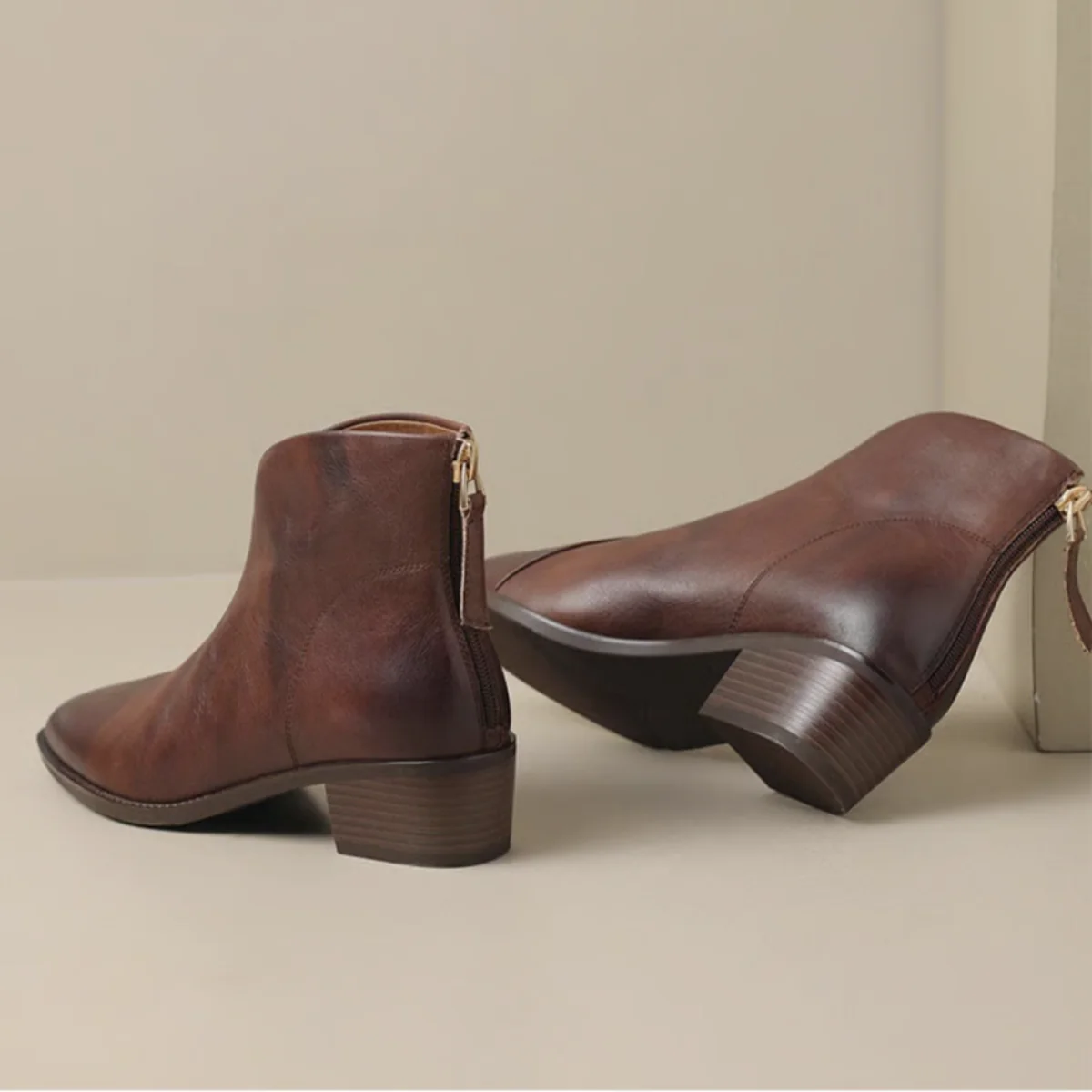 ADELA - Botines de lujo de tacón bajo
