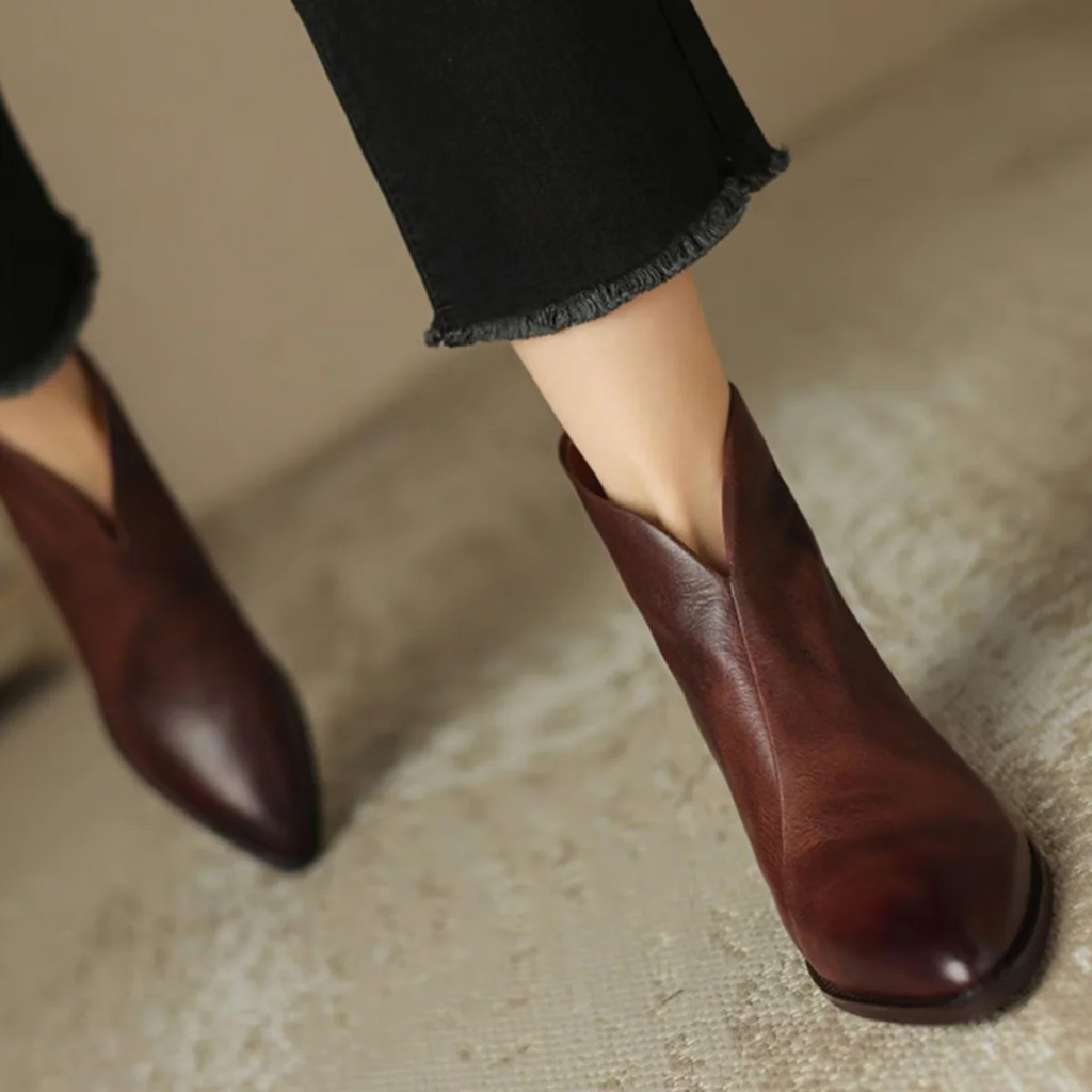 ADELA - Luxury Low Heel Ankle Boots