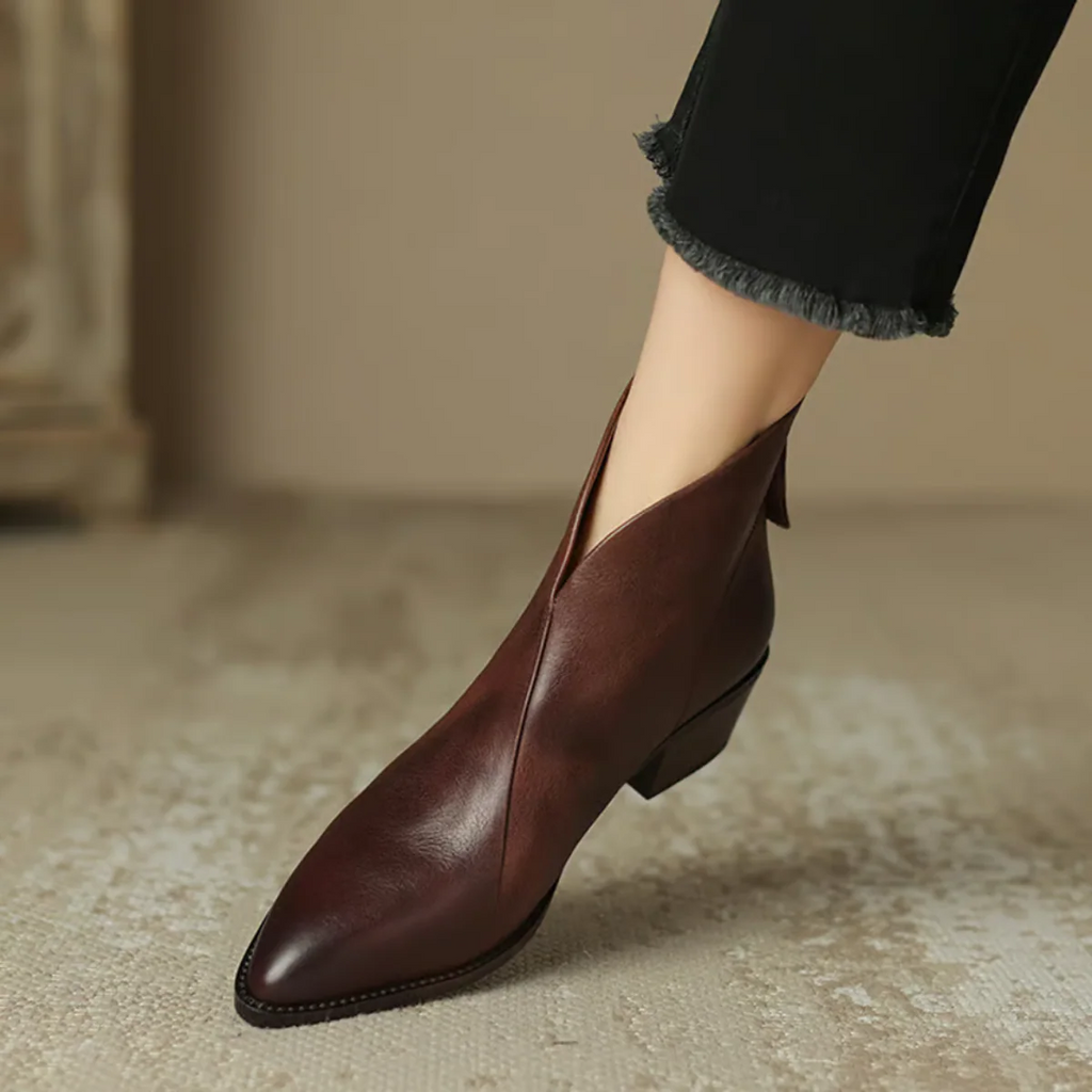 ADELA - Luxury Low Heel Ankle Boots