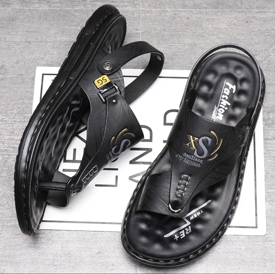 Sandalias Lucian con agarre de cuero