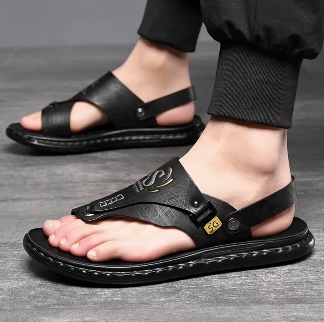 Sandalias Lucian con agarre de cuero