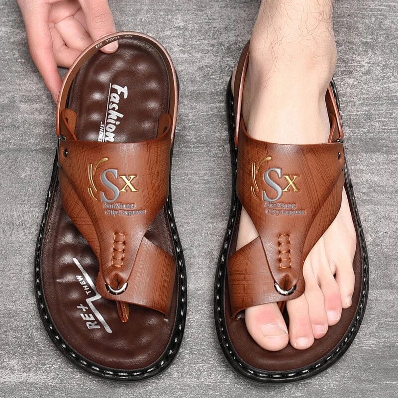 Sandalias Lucian con agarre de cuero