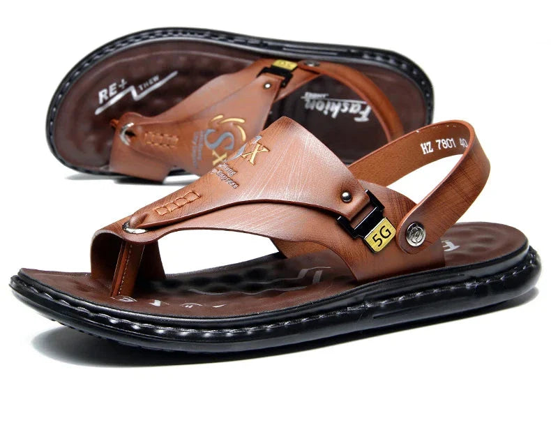 Sandalias Lucian con agarre de cuero
