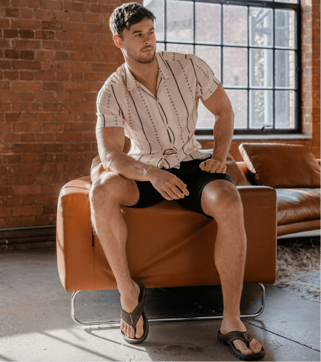 Nexvaron - Men's Leather Flip-Flops