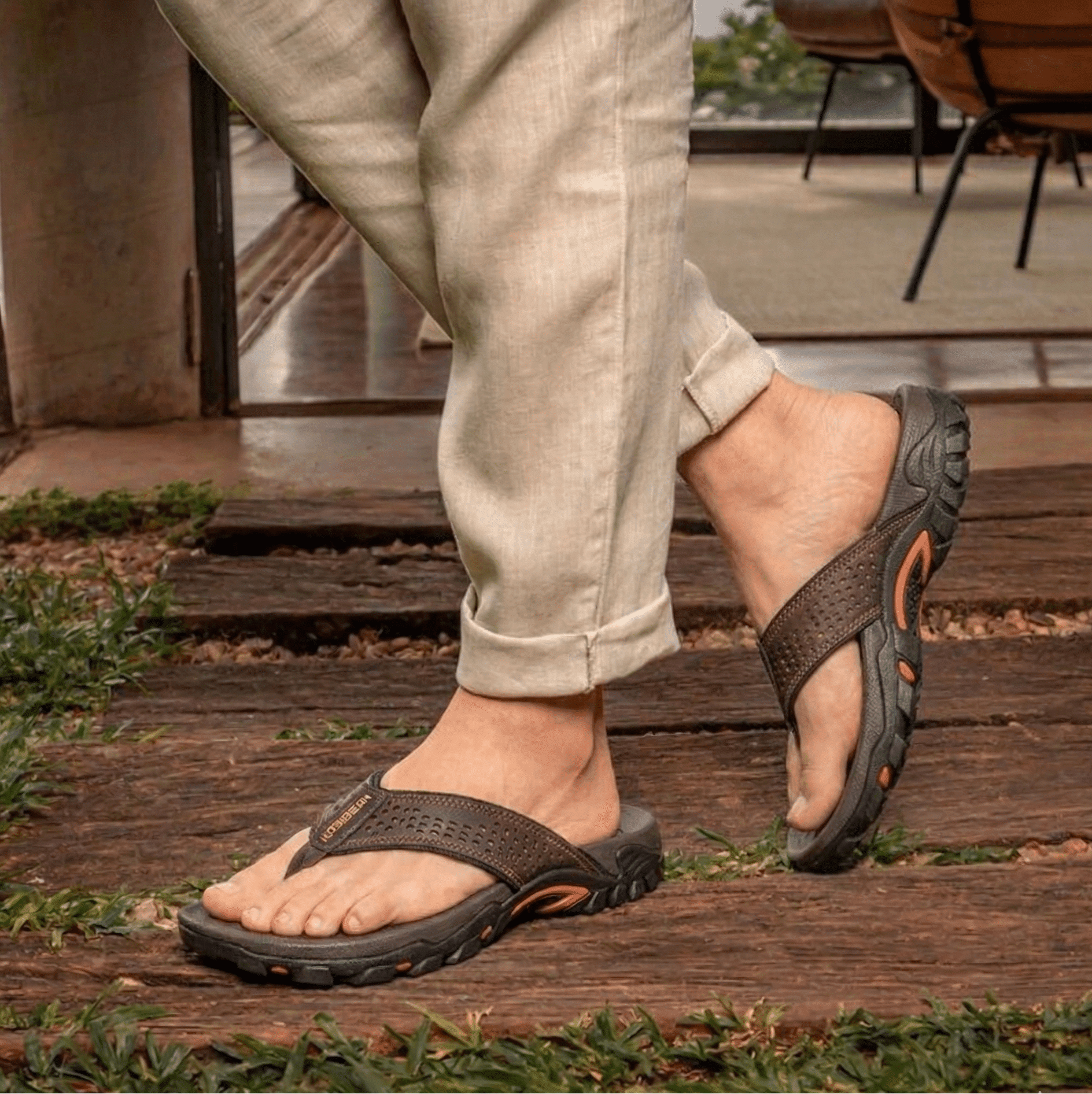 Nexvaron - Men's Leather Flip-Flops