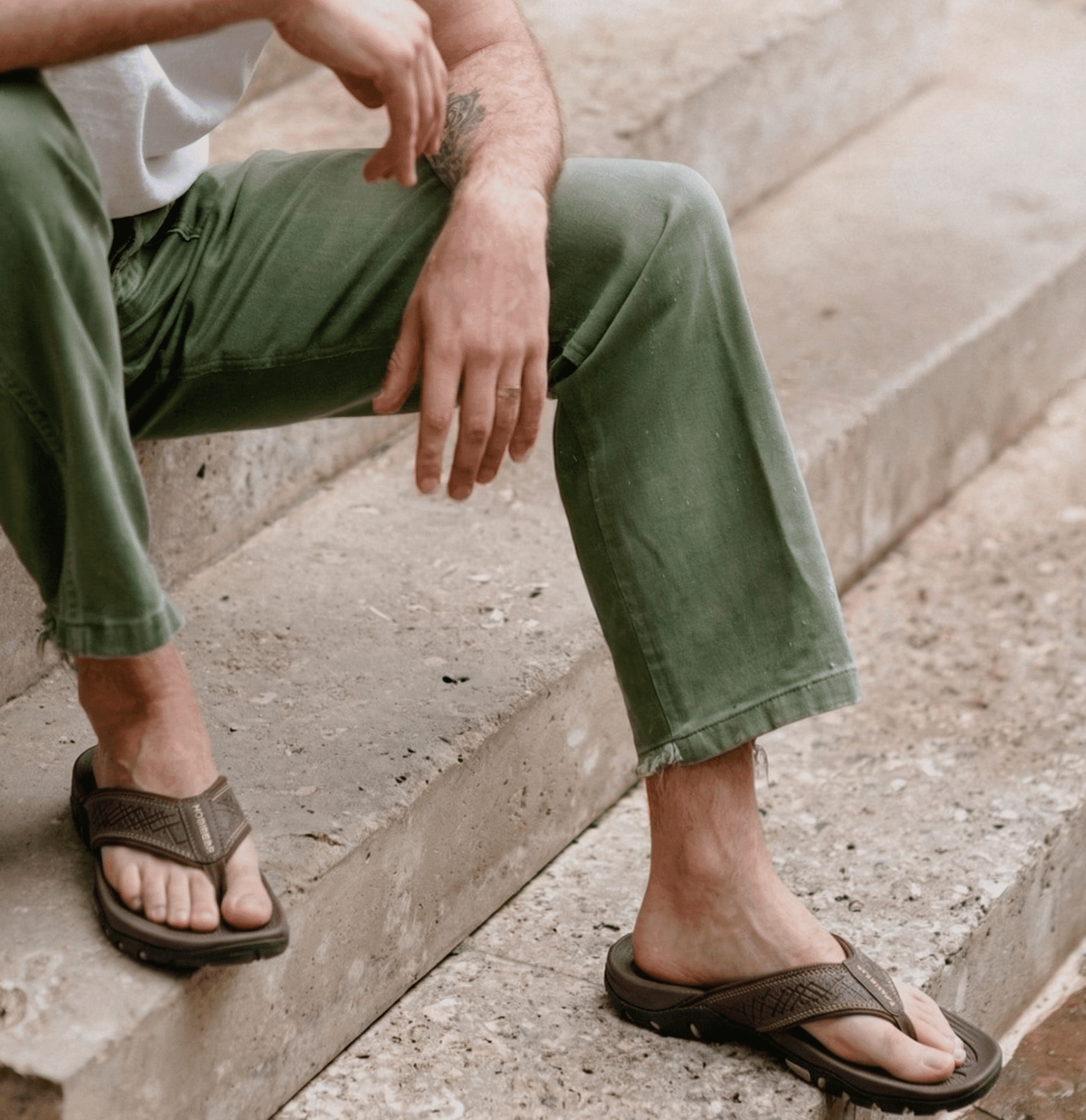 Nexvaron - Men's Leather Flip-Flops