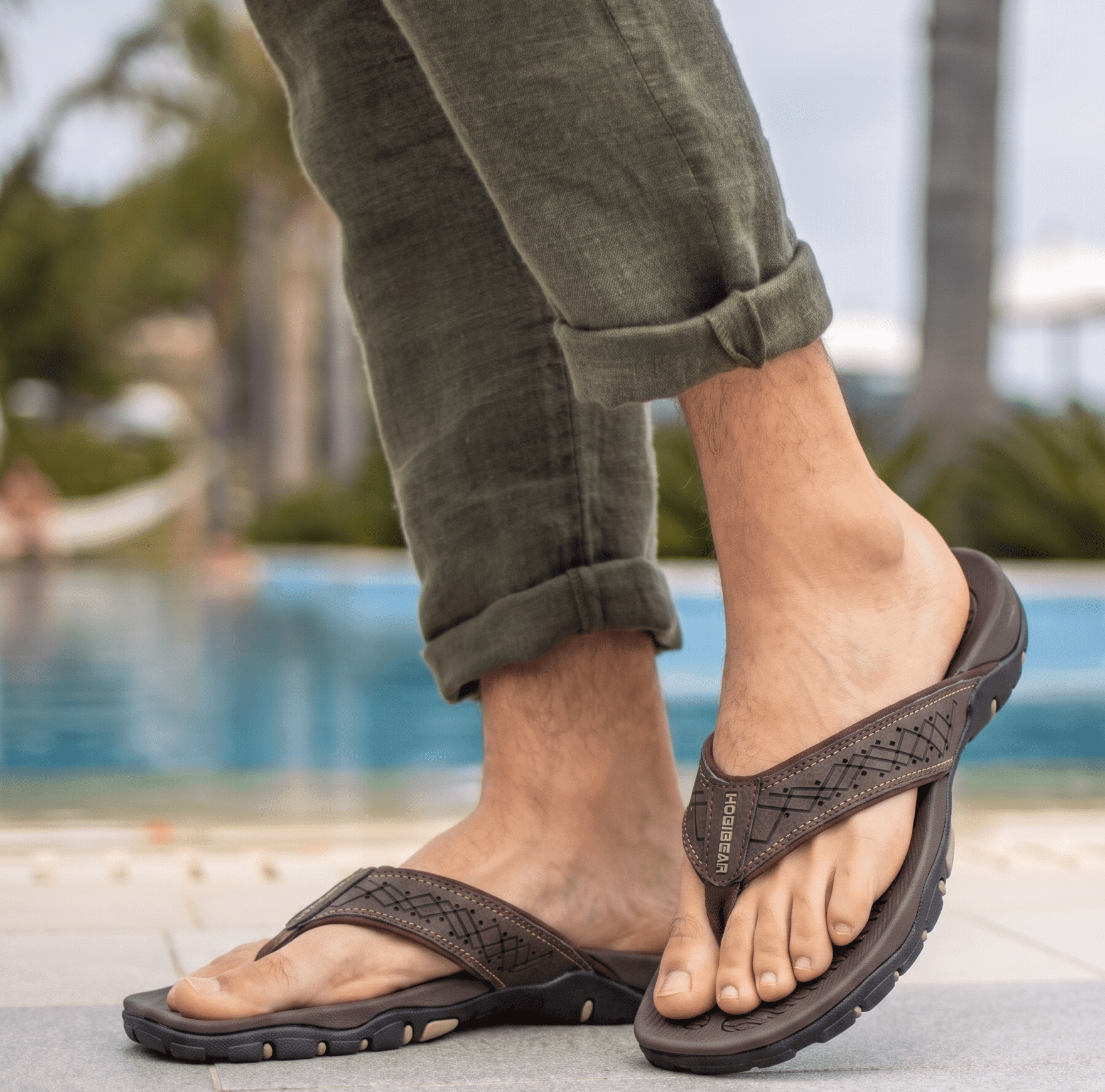 Nexvaron - Men's Leather Flip-Flops