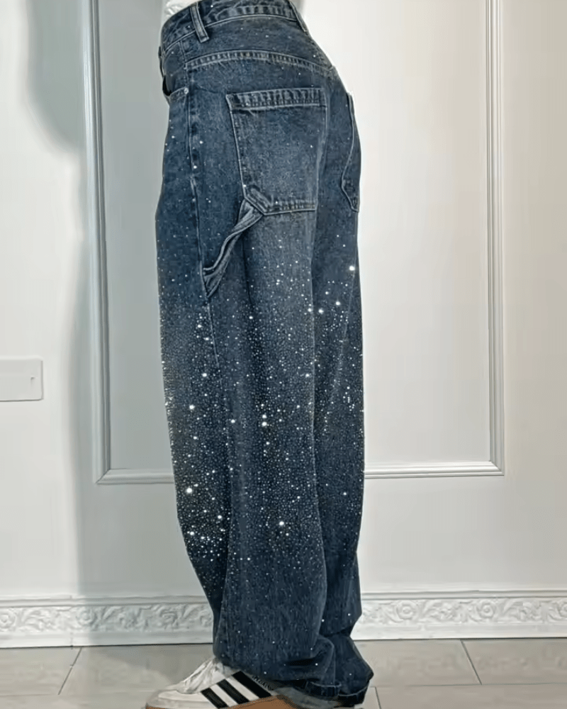 Starlight® | Vaqueros Carpenter Balloon a la moda con purpurina