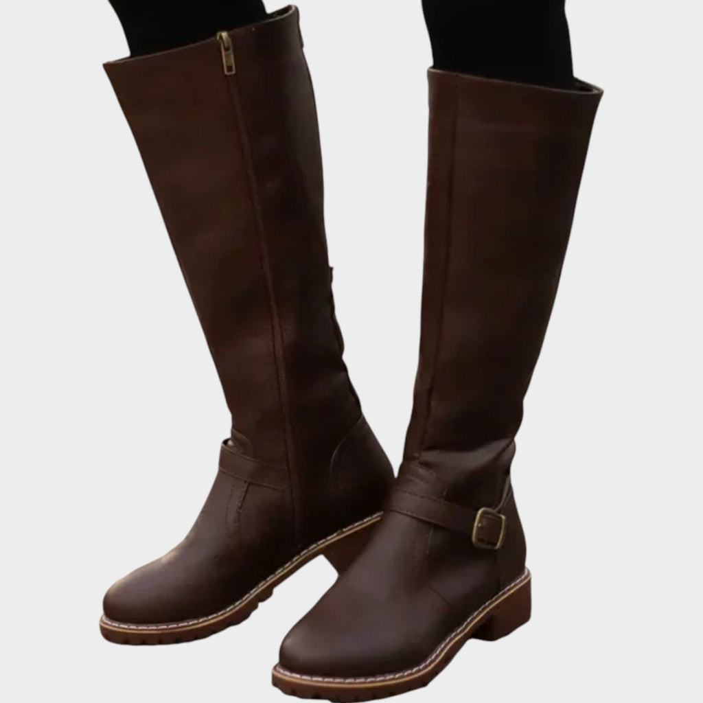 Petra | Leather Knee-High Orthopedic Boots