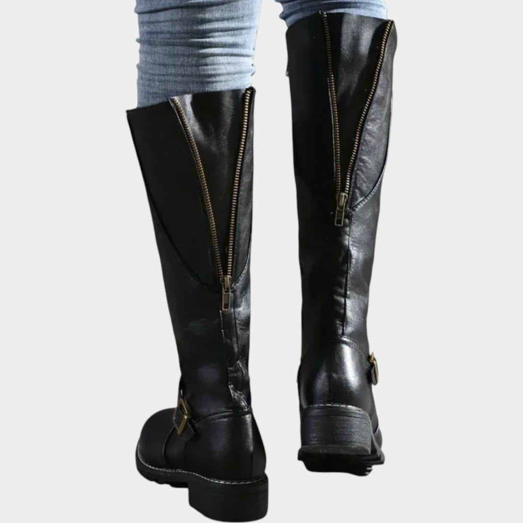 Petra | Leather Knee-High Orthopedic Boots