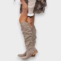 Rose | Knee-High Slouch Boots with Block Heel